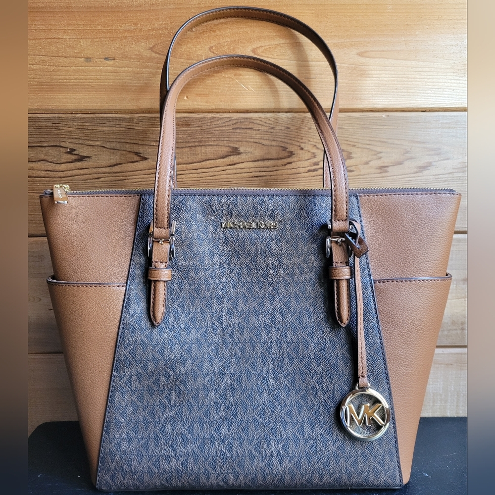 Michael Kors Charlotte Tan Logo Tote Bag